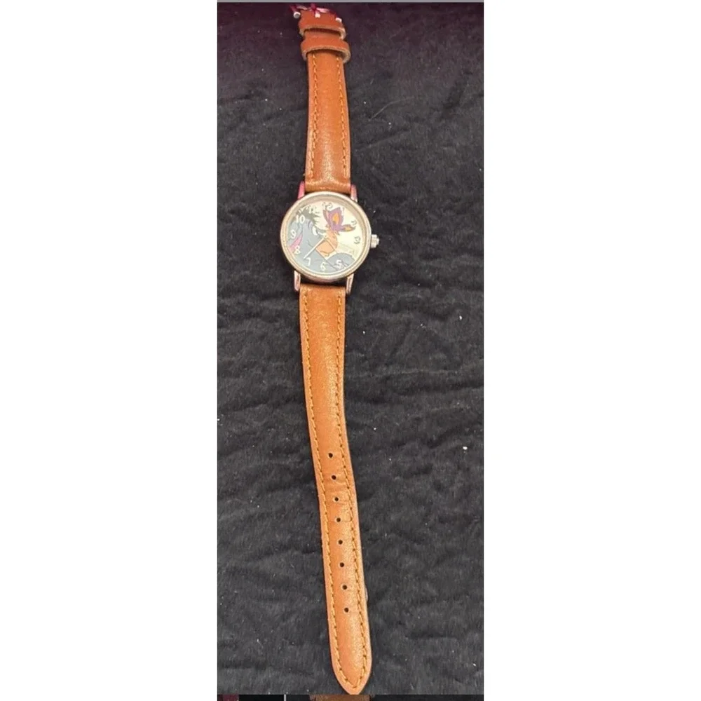 Disney Eeyore Watch SII Marketing MU0522 Brown Leather Strap New Battery